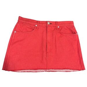 rag‎ & bone Bull Red Denim Mini Skirt
